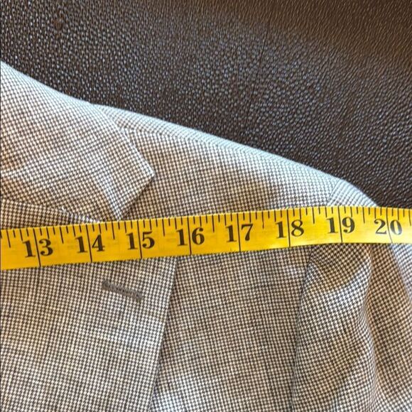 TALLIA Tan/ Brown Sport Coat  Linen Micro Houndstooth pattern size 44L - Picture 13 of 15